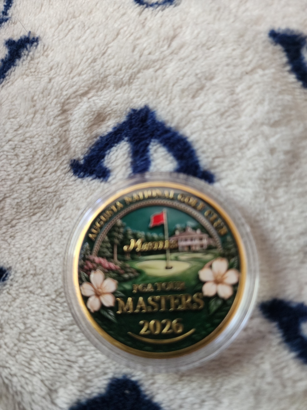 026 Masters Tournament commemorative challenge coin featuring Augusta National